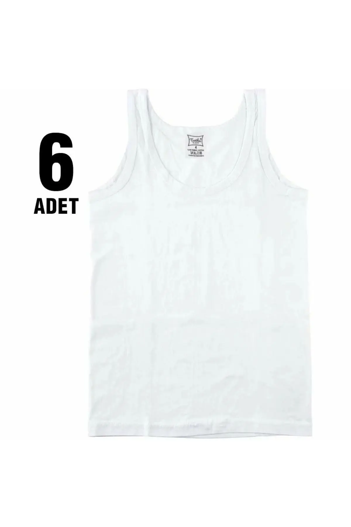ERKEK ÇOCUK 6'LI PENYE ATLET BEYAZ