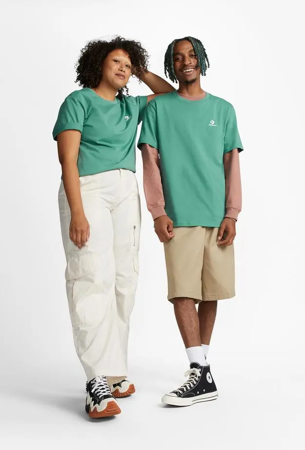Converse Go-To Embroidered Star Chevron Unisex Yeşil T-Shirt