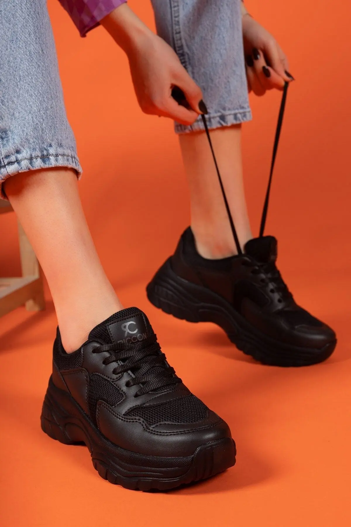 Siyah Siyah Kadın Sneaker 0012140