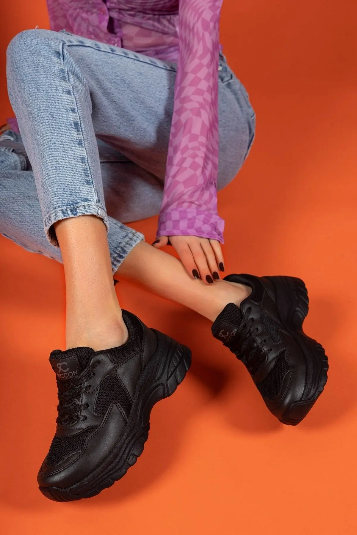 Siyah Siyah Kadın Sneaker 0012140