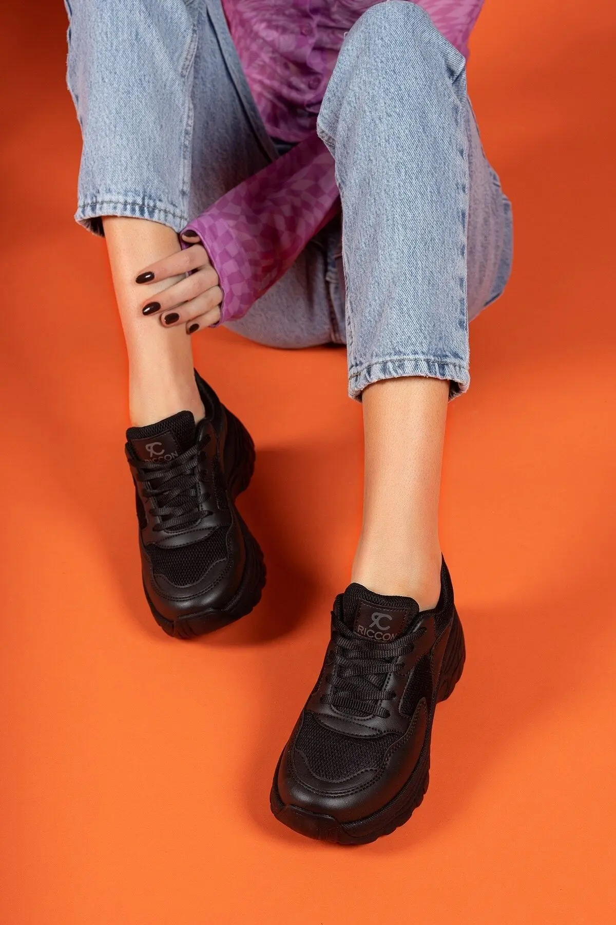 Siyah Siyah Kadın Sneaker 0012140