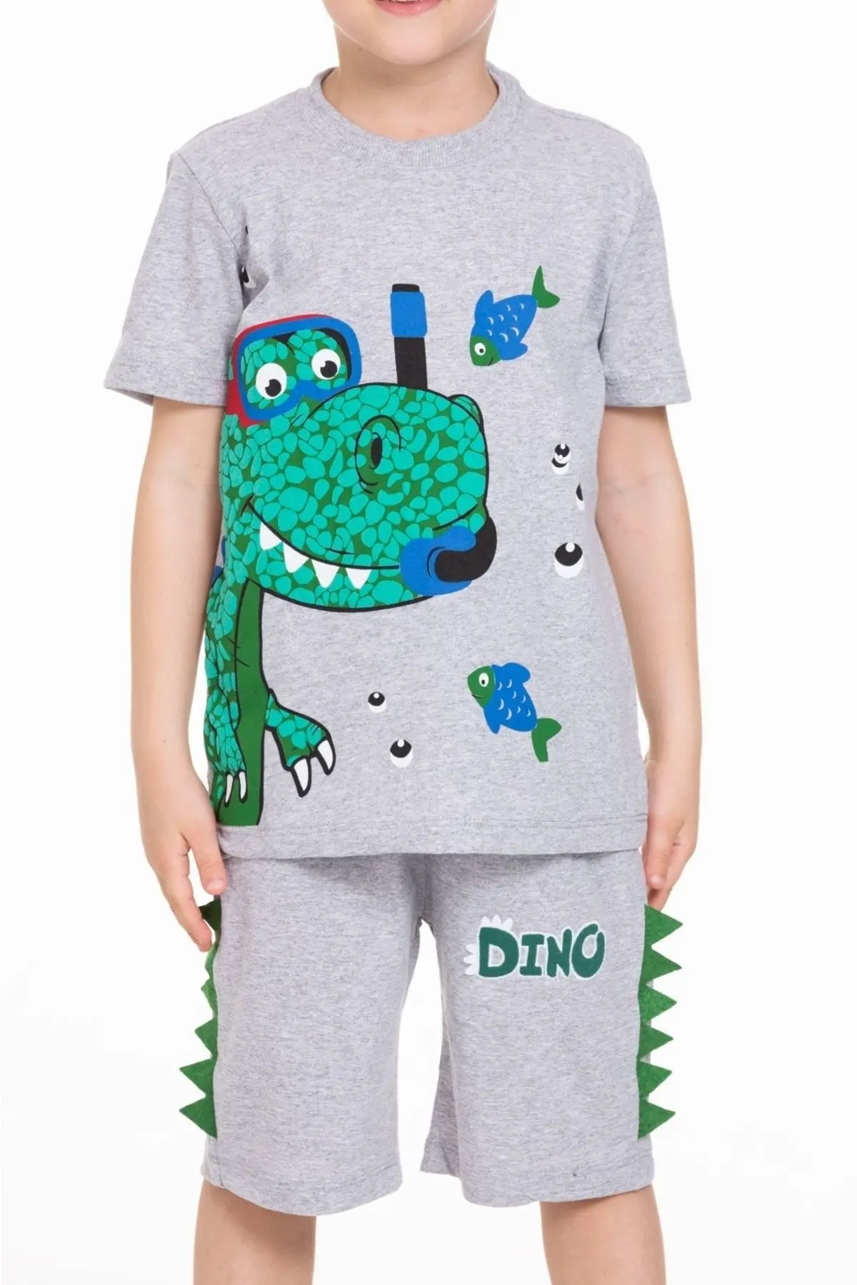 Balıklı Dinozor Baskılı Anaokulu Kreş Takımı