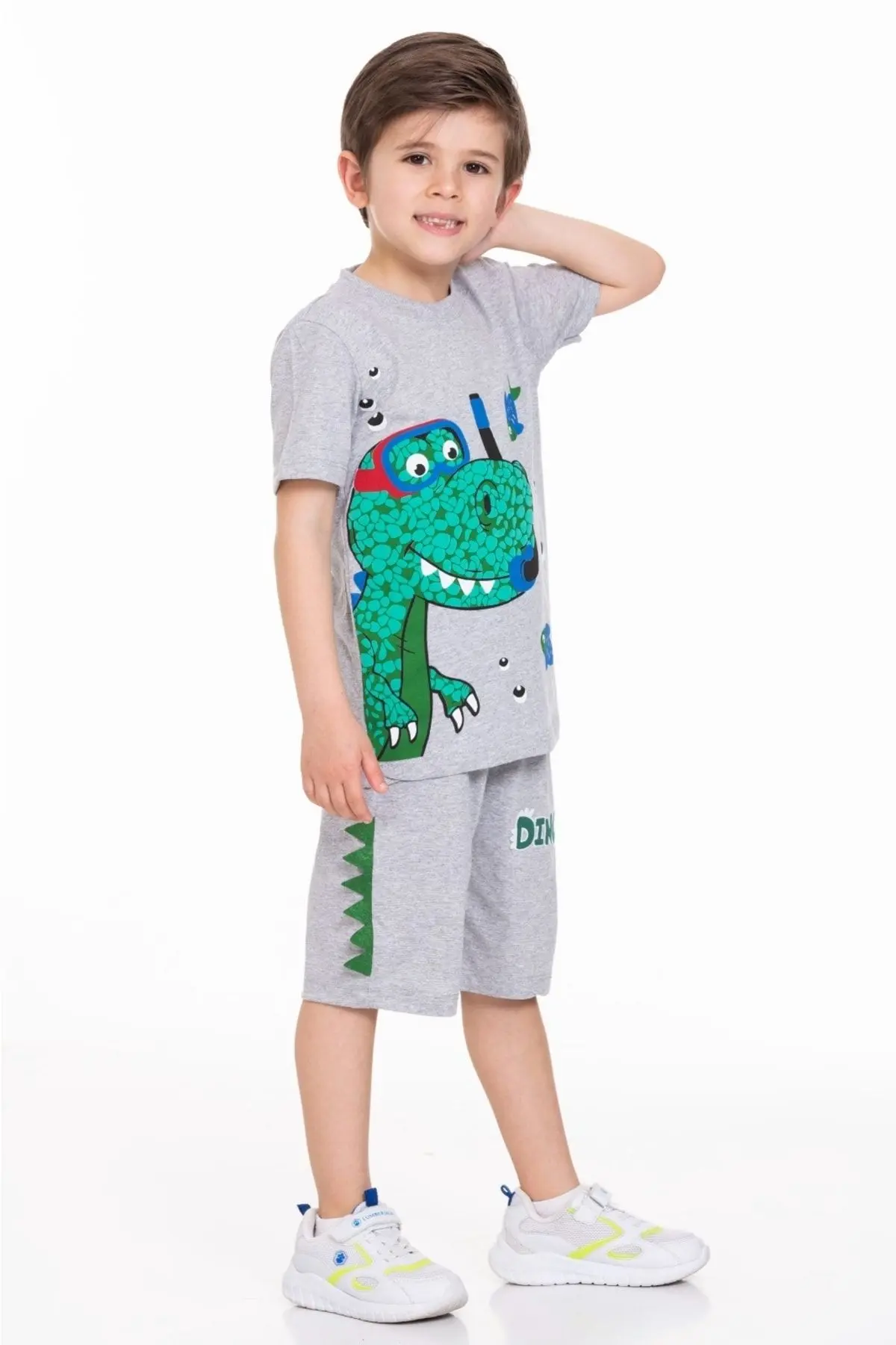 Balıklı Dinozor Baskılı Anaokulu Kreş Takımı