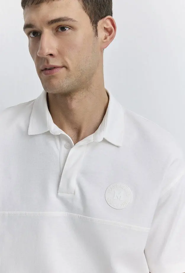 Mavi Beyaz Polo Tişört Loose Fit / Bol Rahat Kesim 0612481-70057