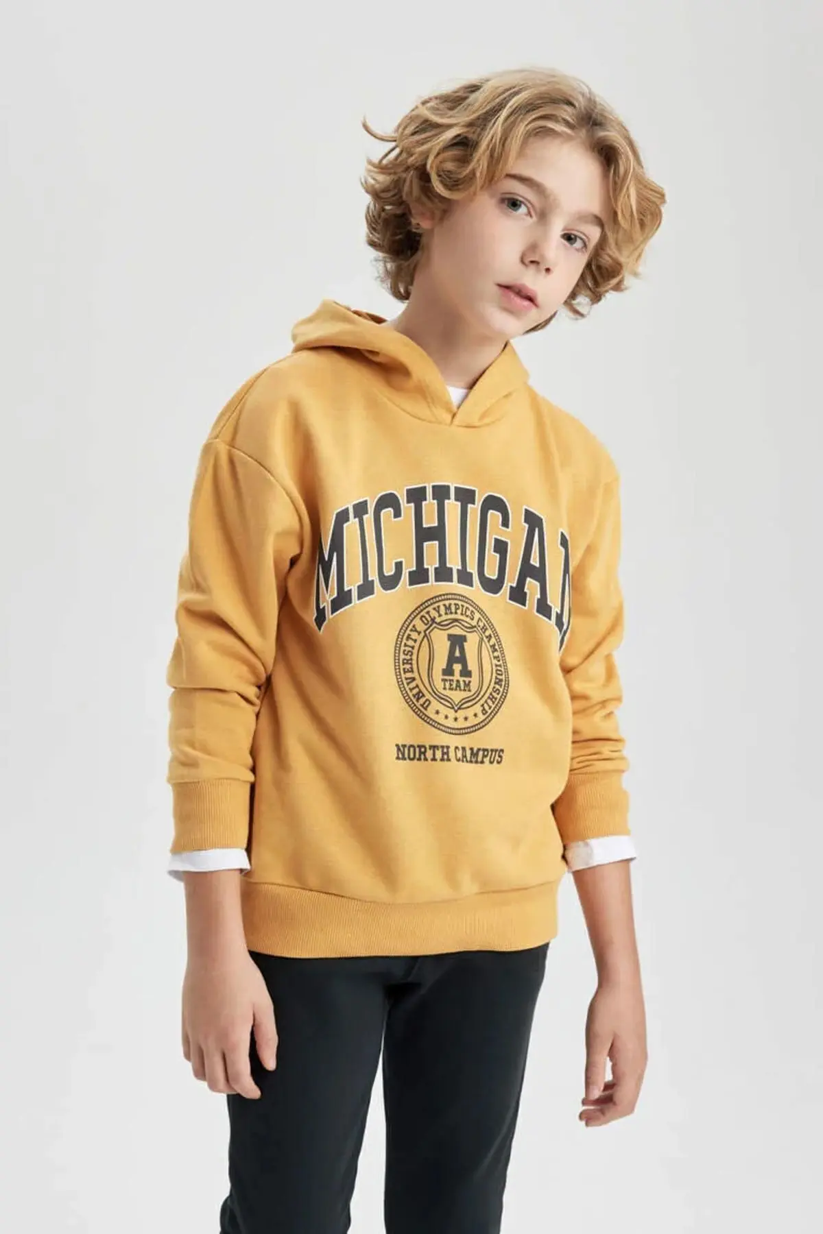 Erkek Çocuk Oversize Fit Kapüşonlu Baskılı Sweatshirt B7104a824sp