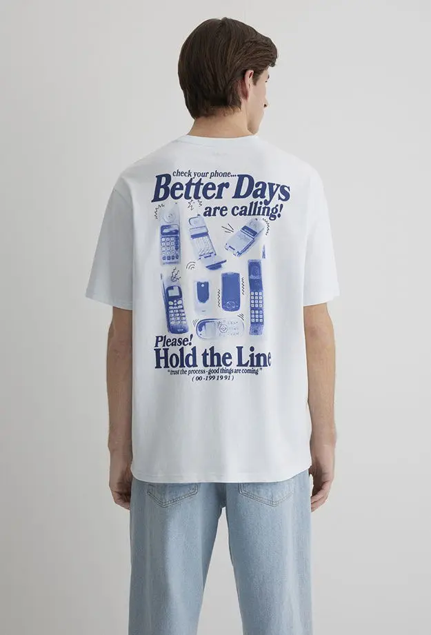 Mavi Better Days Baskılı Açık Mavi Tişört Loose Fit / Bol Rahat Kesim 0612462-70793