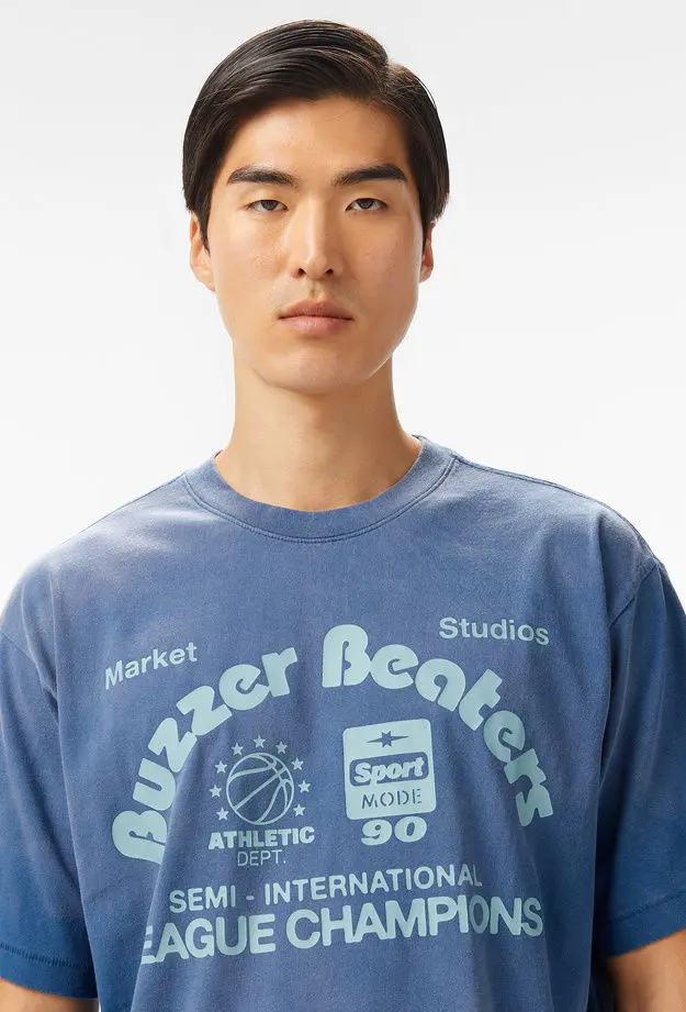 The Market 'Buzzer Beaters' Erkek Mavi T-Shirt