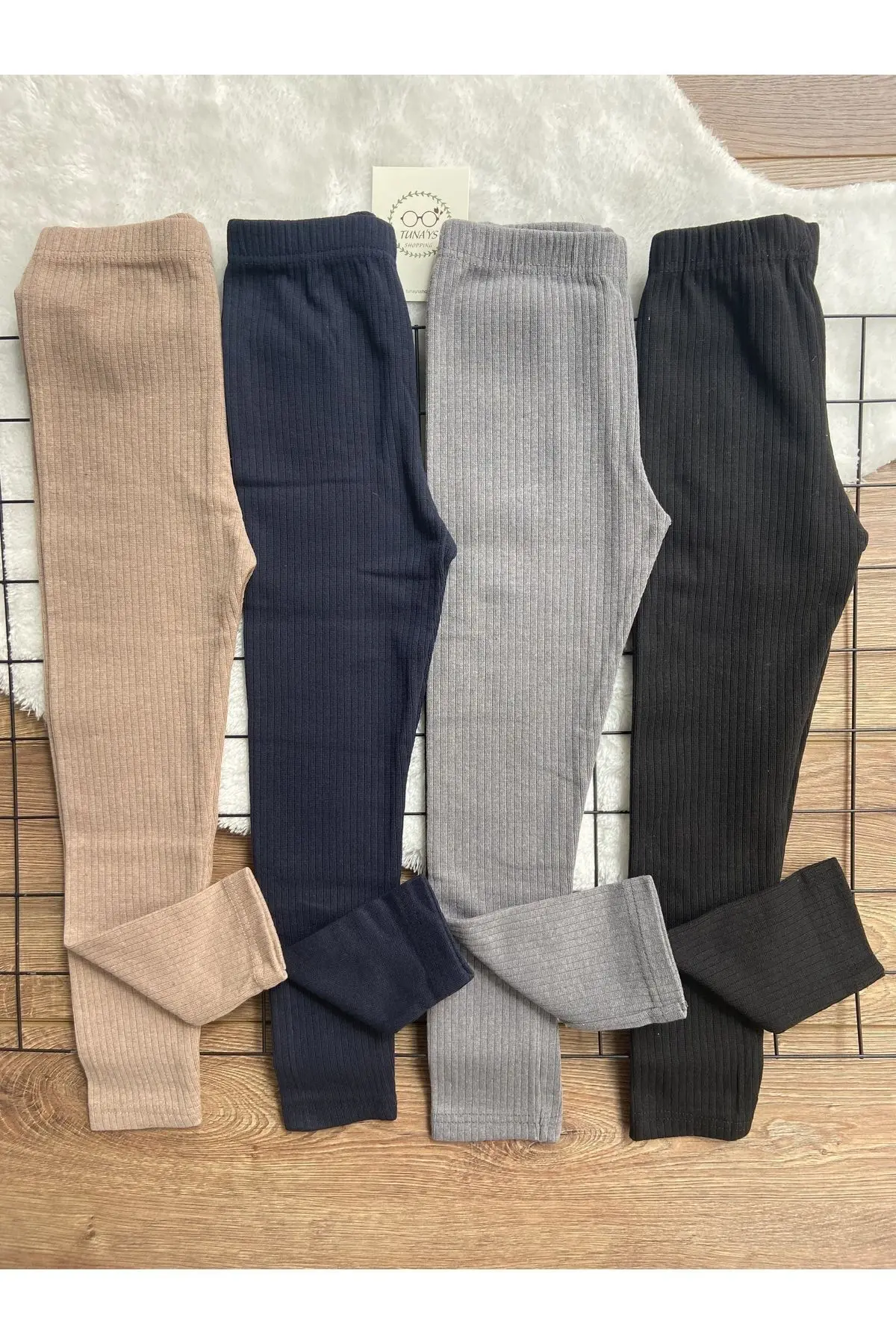 tunays shopping Fitilli Şardonlu Çocuk Tayt 4'lü Takım