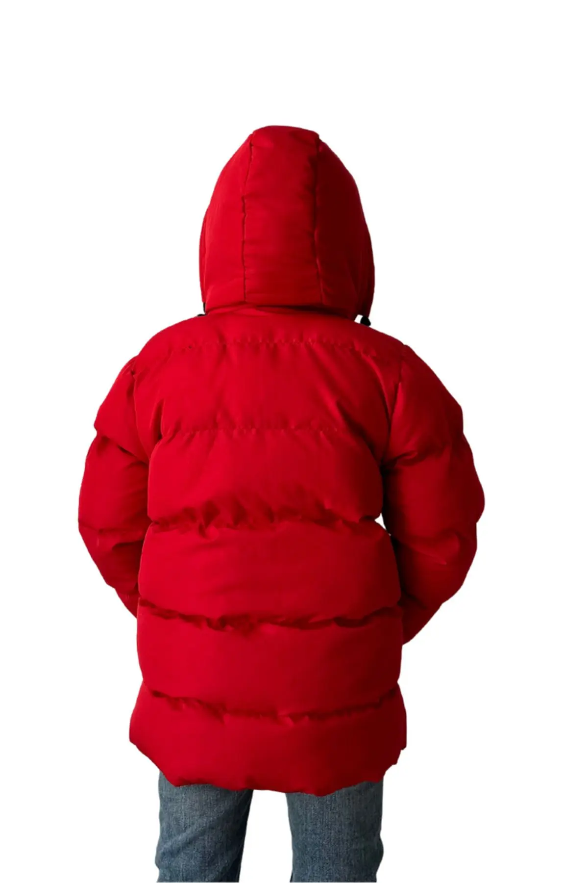 Kırmızı Erkek Çocuk Montu - Içi Kürklü Çıkarılabilir Kapüşonlu Kırmızı Çocuk Mont