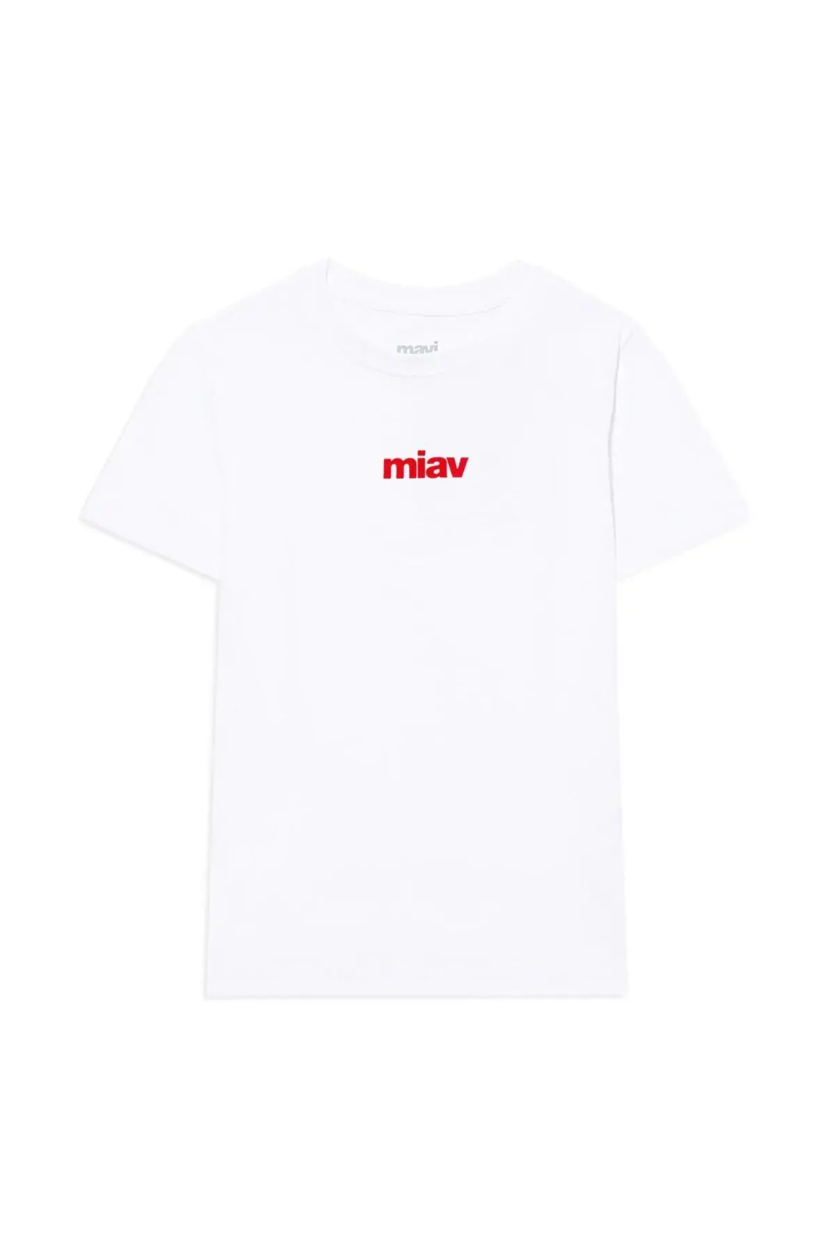 Kırmızı Miav Baskılı Beyaz Tişört Regular Fit / Normal Kesim 66332620-444