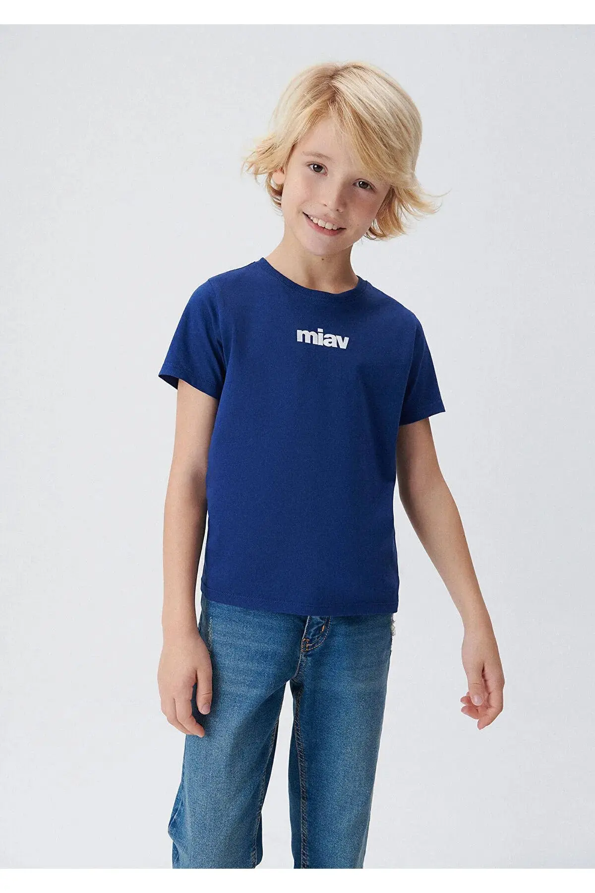 Miav Baskılı Lacivert Tişört Regular Fit / Normal Kesim 66332620-445