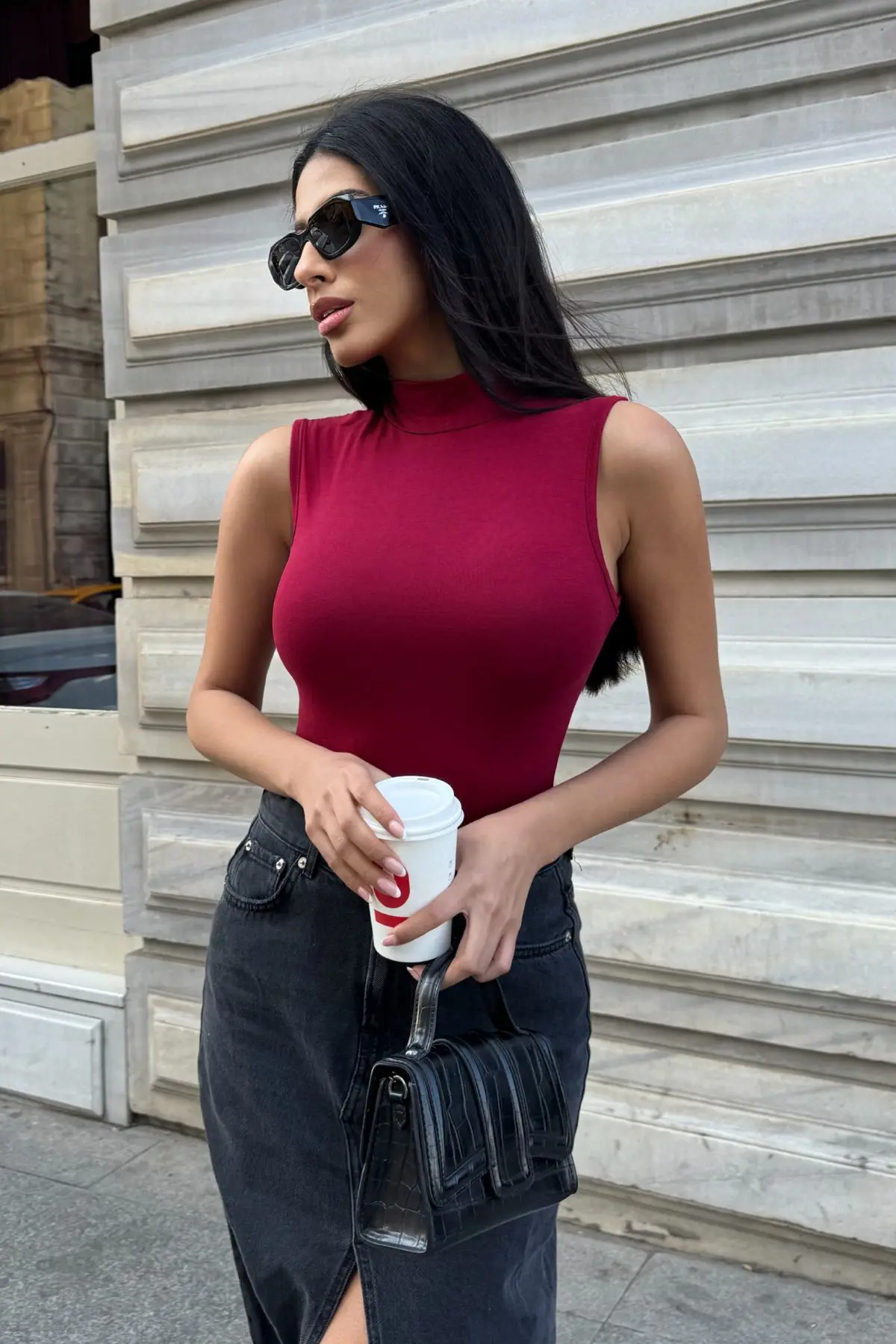 Kadın Bordo Beyaz Siyah Acı Kahve 4'lü Kolsuz Body