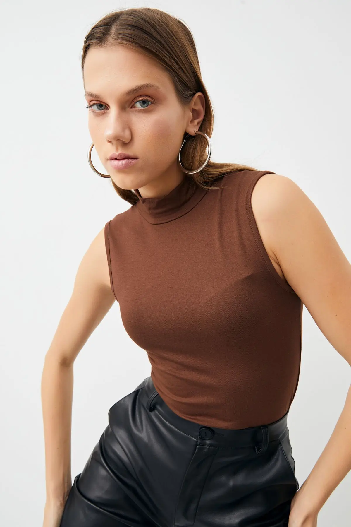 Kadın 2 Krem 2 Acı Kahve 4'lü Kolsuz Body