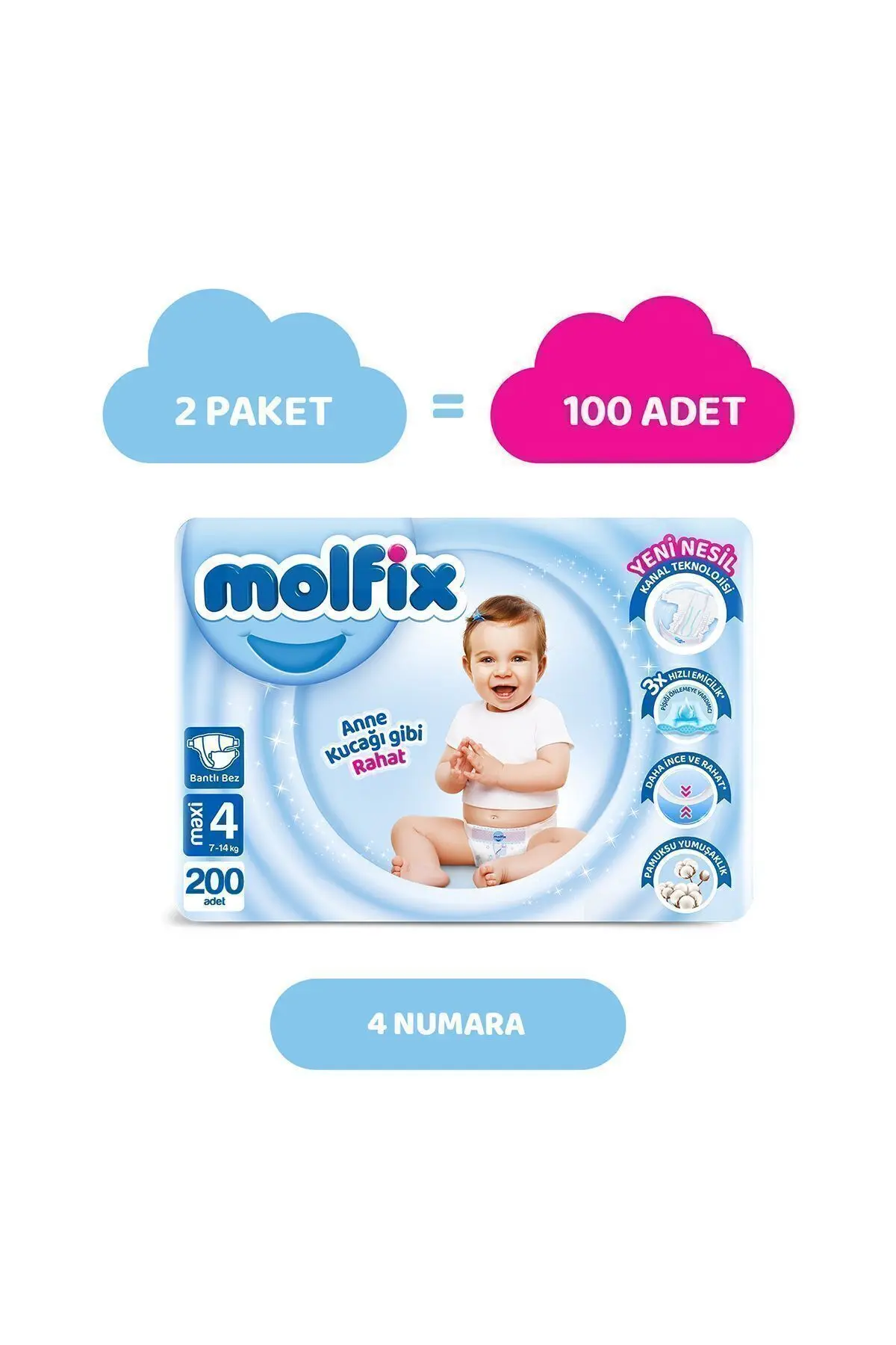 Bebek Bezi Ultra Fırsat Paketi Maxi 4 No 200 Lü