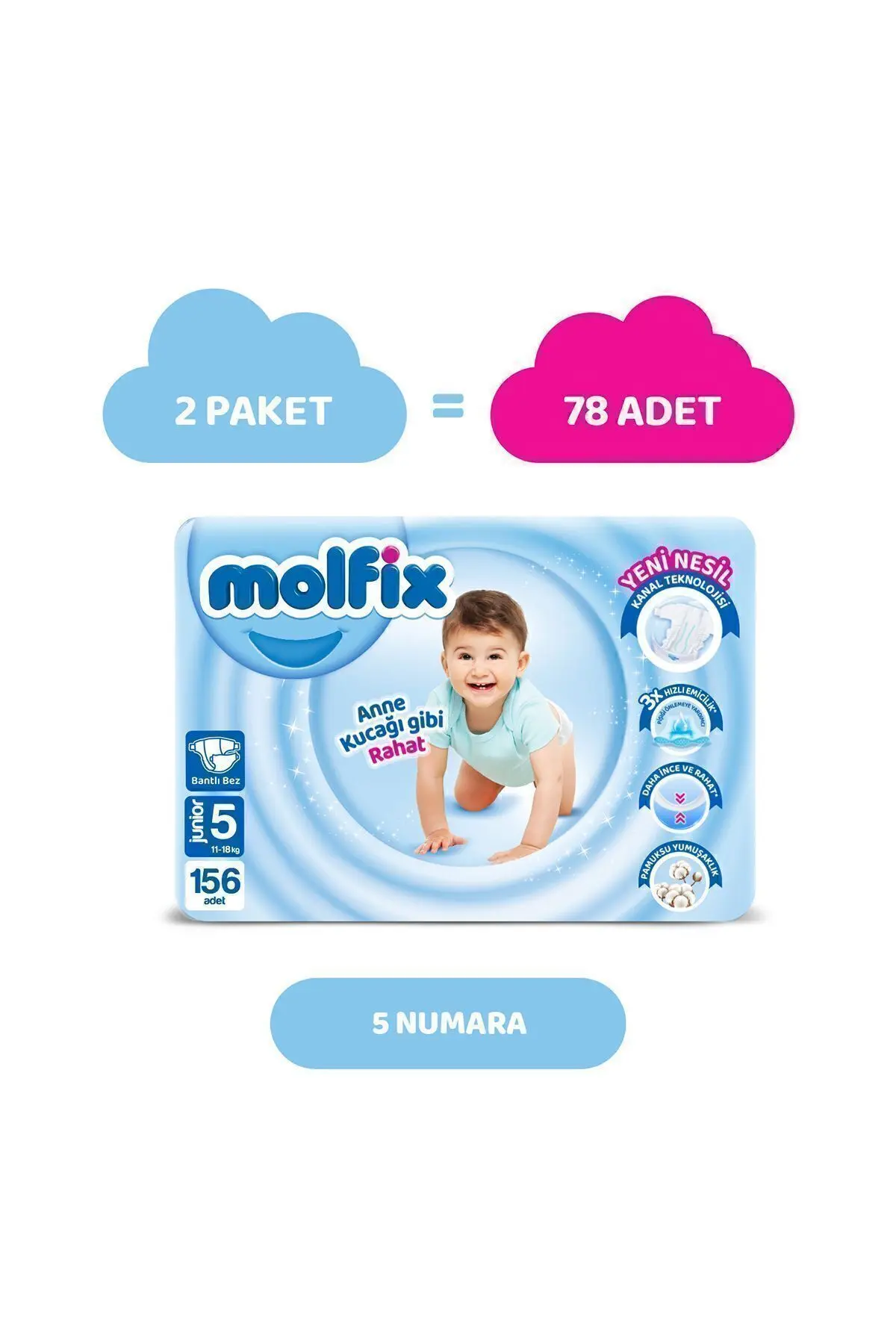 Bebek Bezi Ultra Fırsat Paketi Junior 5 No 156 Lı