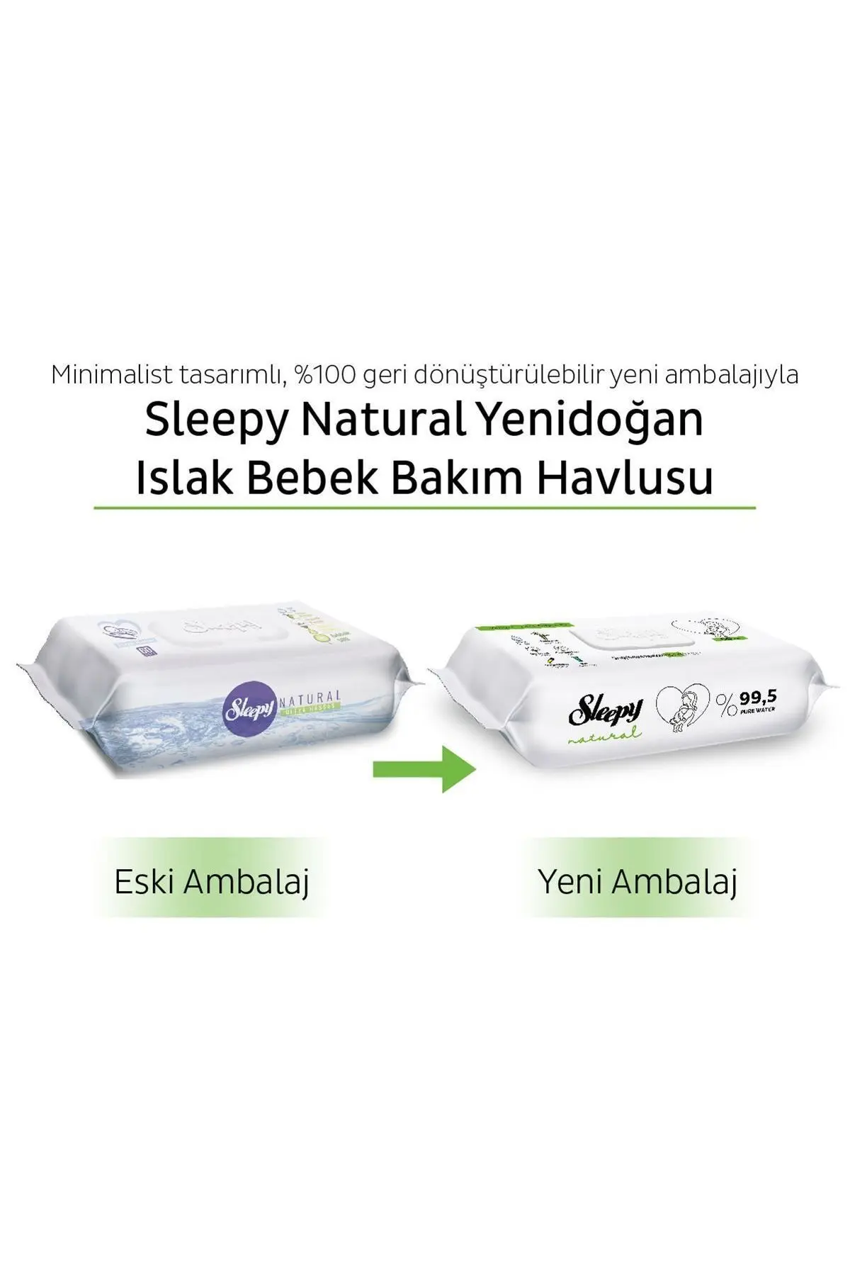 Natural Yenidoğan Islak Bebek Bakım Havlusu 12x90 (1080 Yaprak)