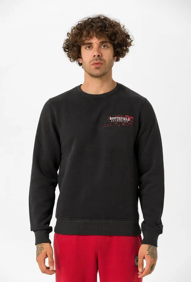Routefield Hide Erkek Siyah Sweatshirt