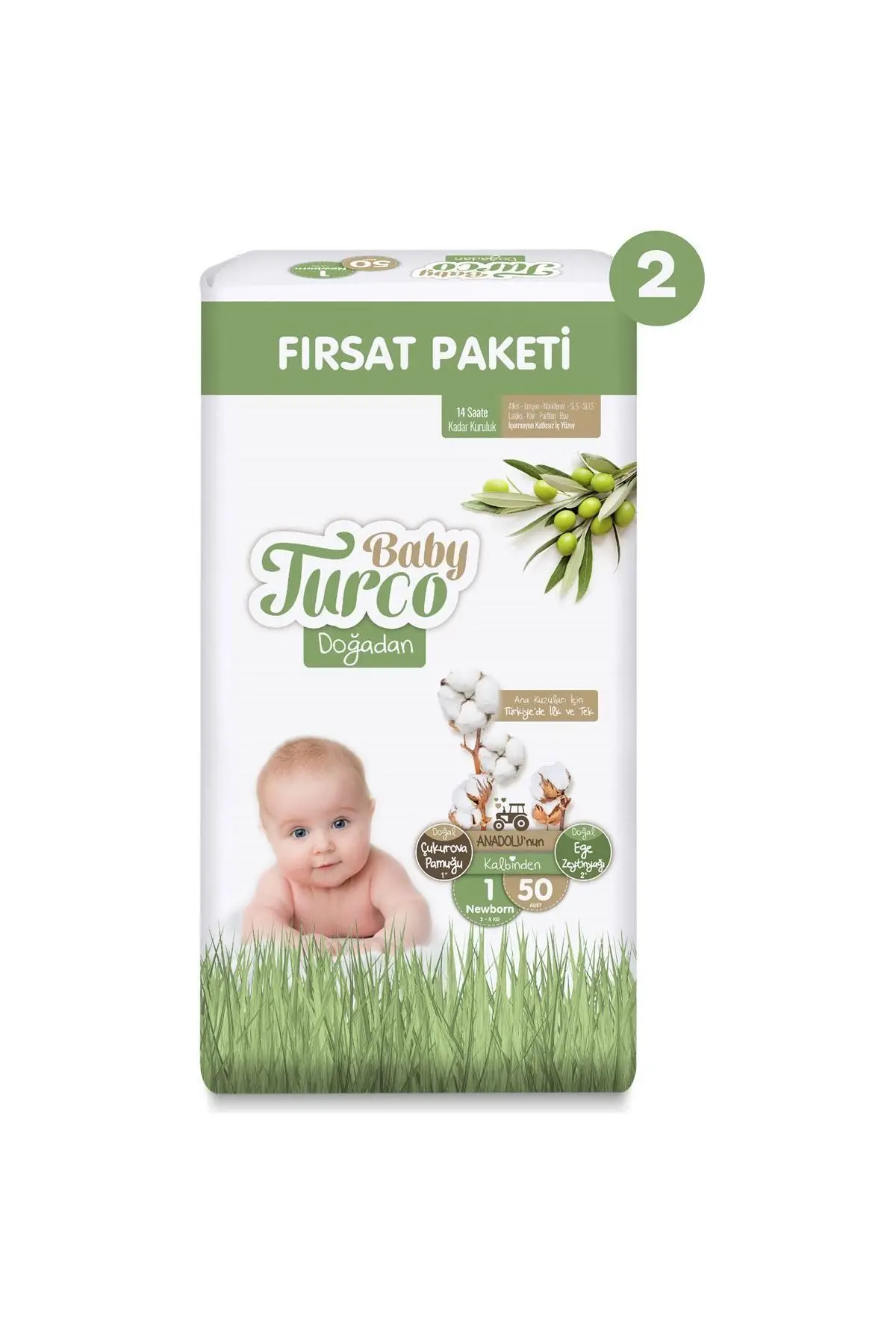 Doğadan Ekonomik Fırsat Paketi Bebek Bezi 1 Numara Newborn 100 Adet