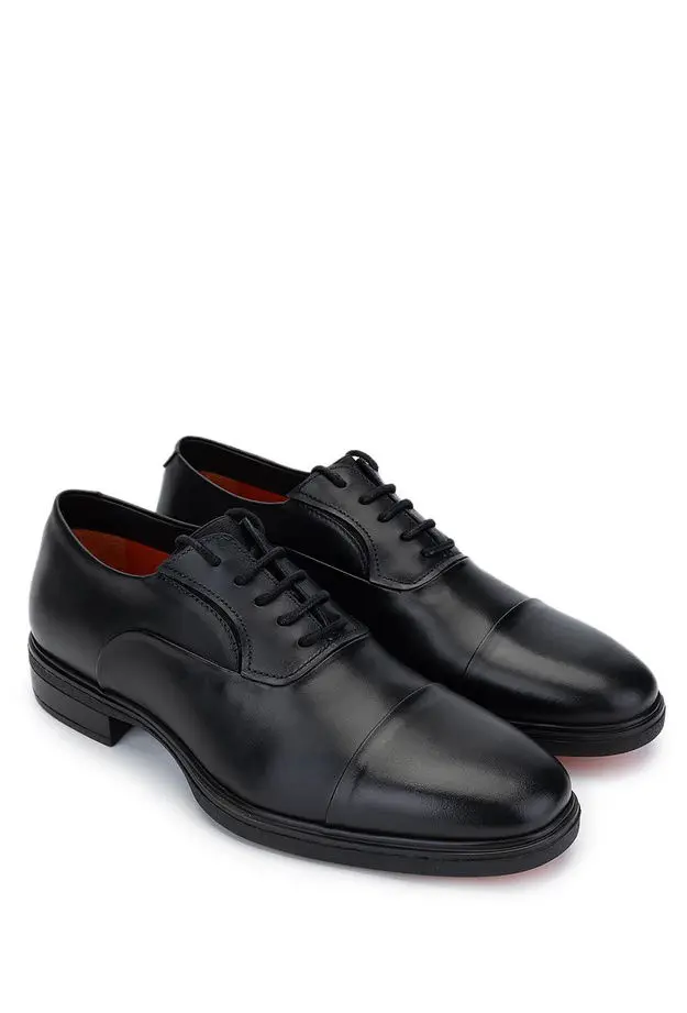 Tamer Tanca Erkek Hakiki Deri Siyah Deri Klasik Ayakkabı