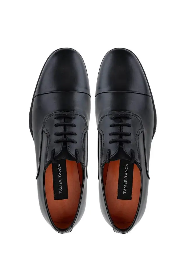 Tamer Tanca Erkek Hakiki Deri Siyah Deri Klasik Ayakkabı