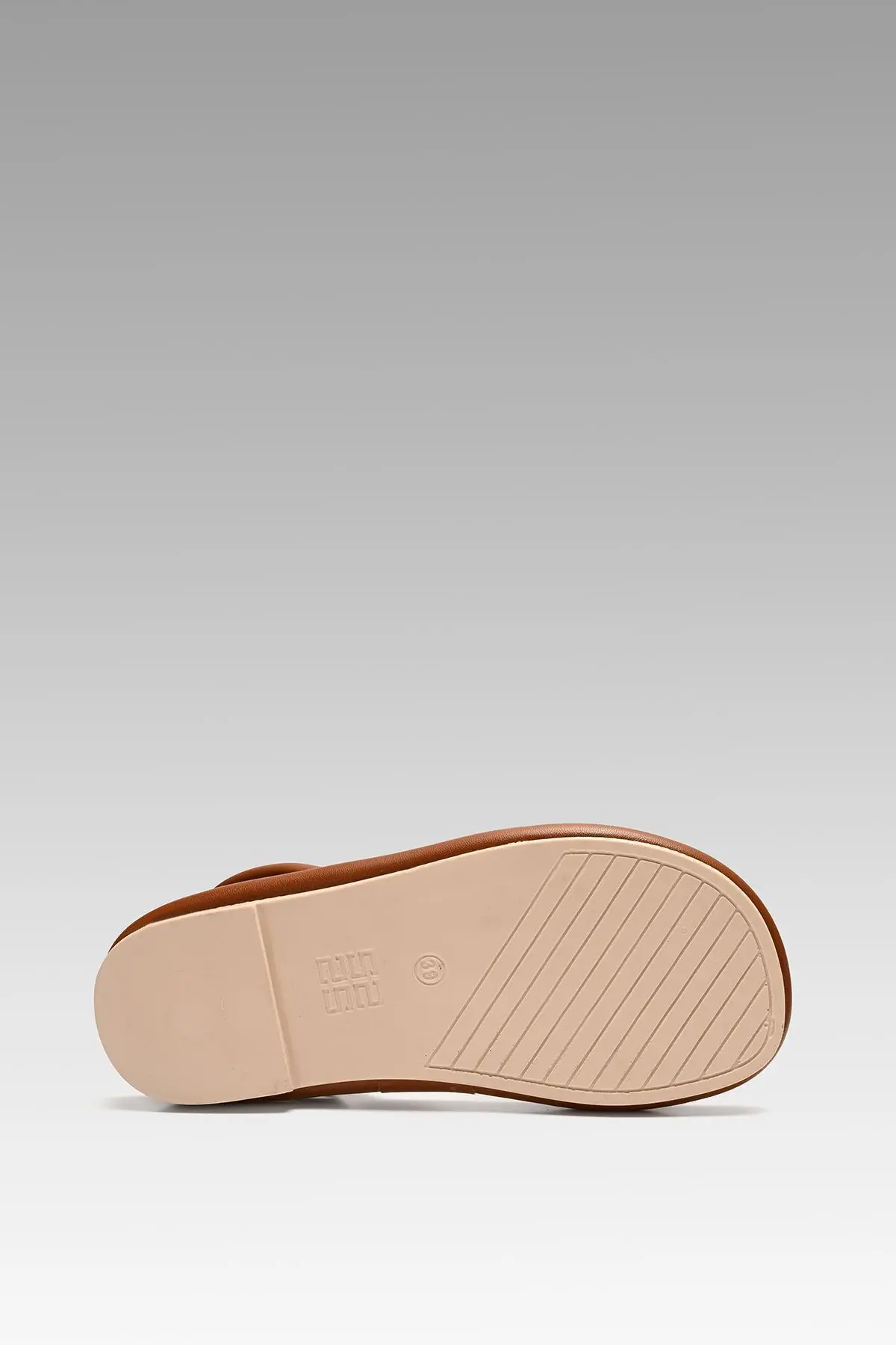 Kadın Taba Rome Çift Bantlı Puff Sandalet 2cm Byndrsl01