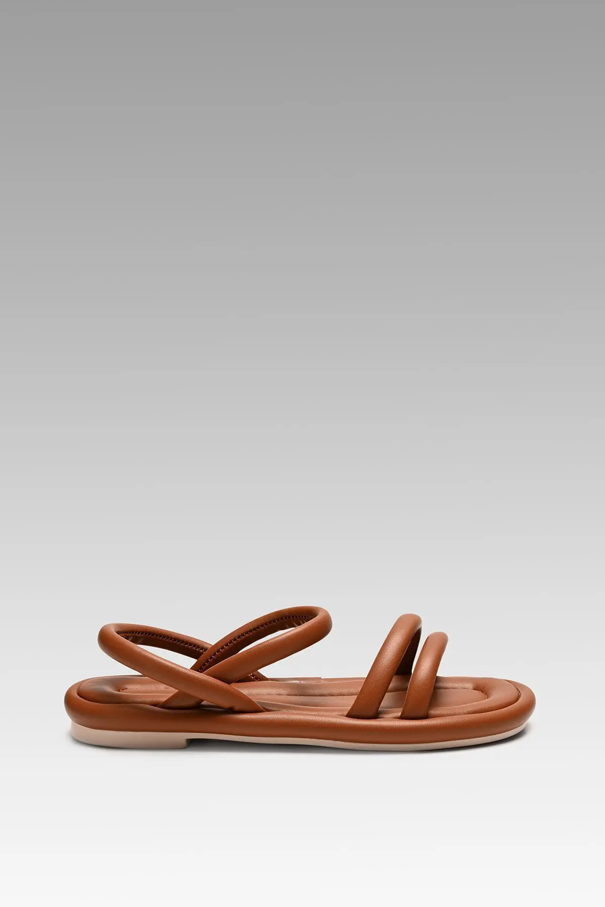 Kadın Taba Rome Çift Bantlı Puff Sandalet 2cm Byndrsl01