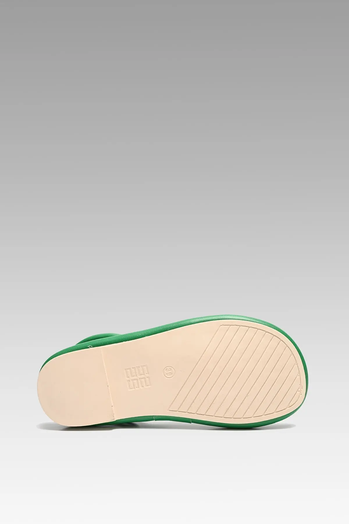 Kadın Çimen Yeşili Rome Çift Bantlı Puff Sandalet 2cm Byndrsl01