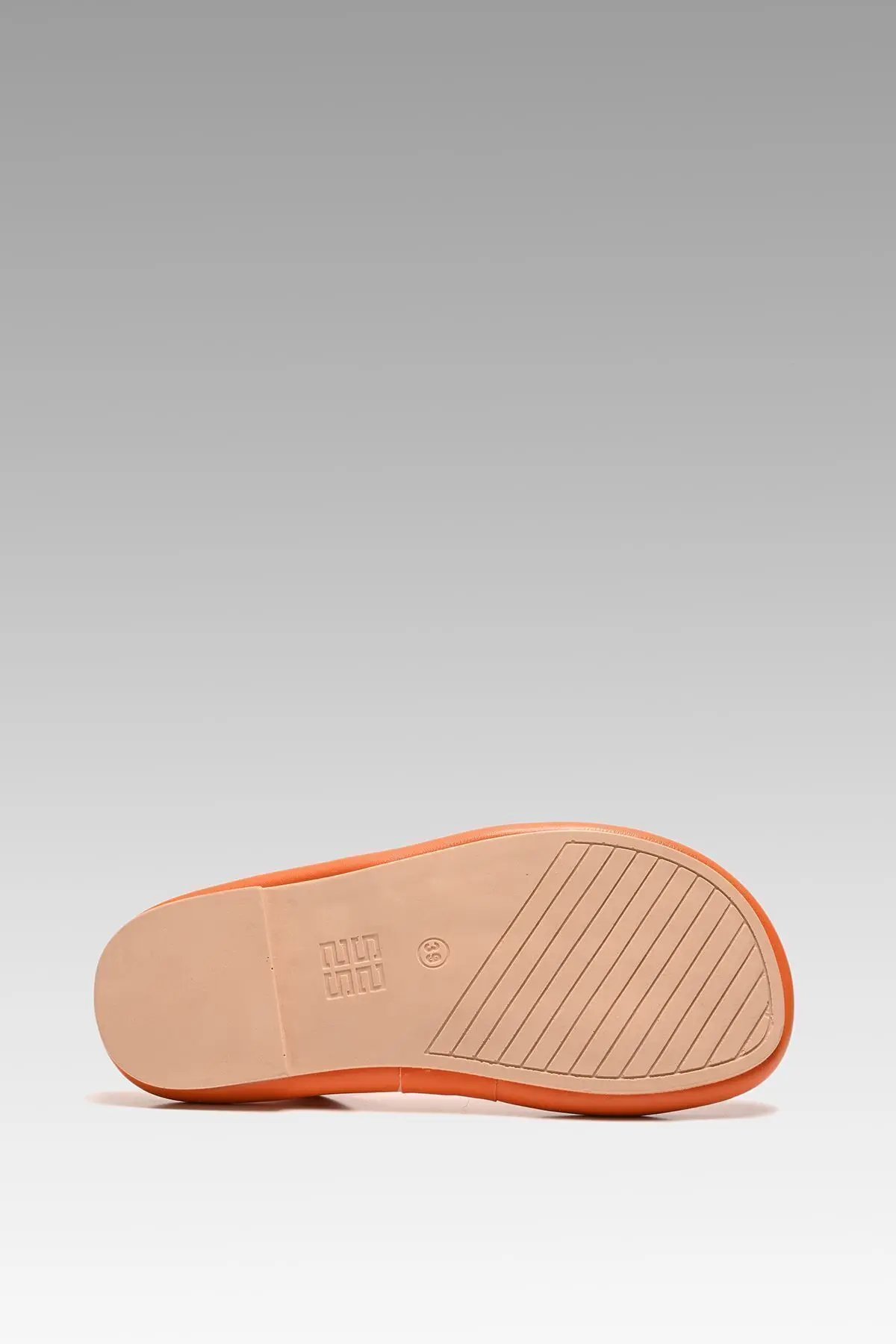 Kadın Turuncu Rome Çift Bantlı Puff Sandalet 2cm Byndrsl01