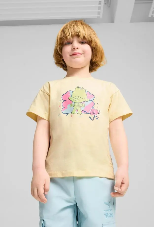 Puma X Trolls Graphic Çocuk Sarı T-Shirt