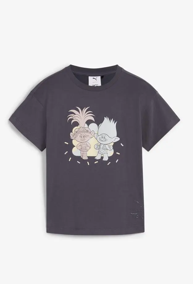 Puma X Trolls Graphic Çocuk Gri T-Shirt