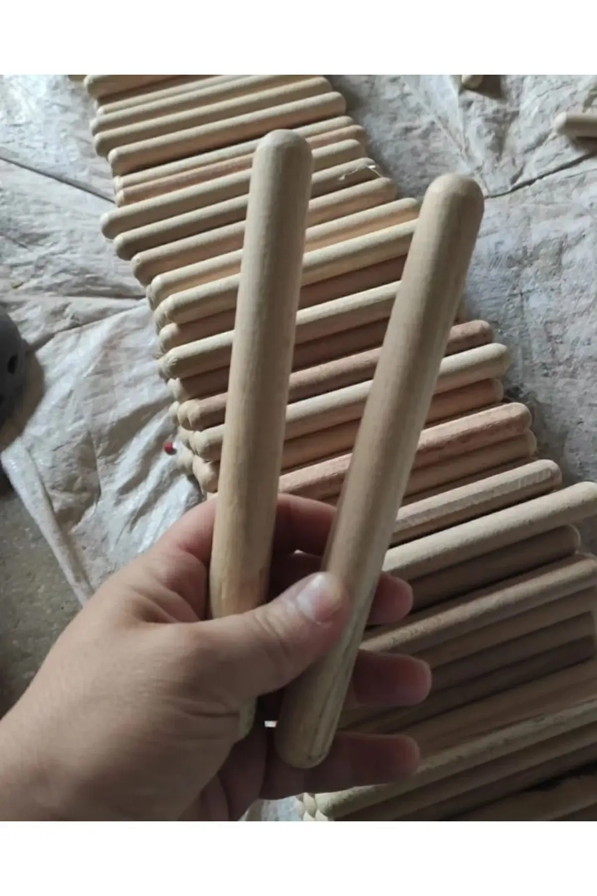 YAHO OYUNCAĞIN DOĞAL HALİ Ahşap Kalın Ritim Çubuk (1 çift )