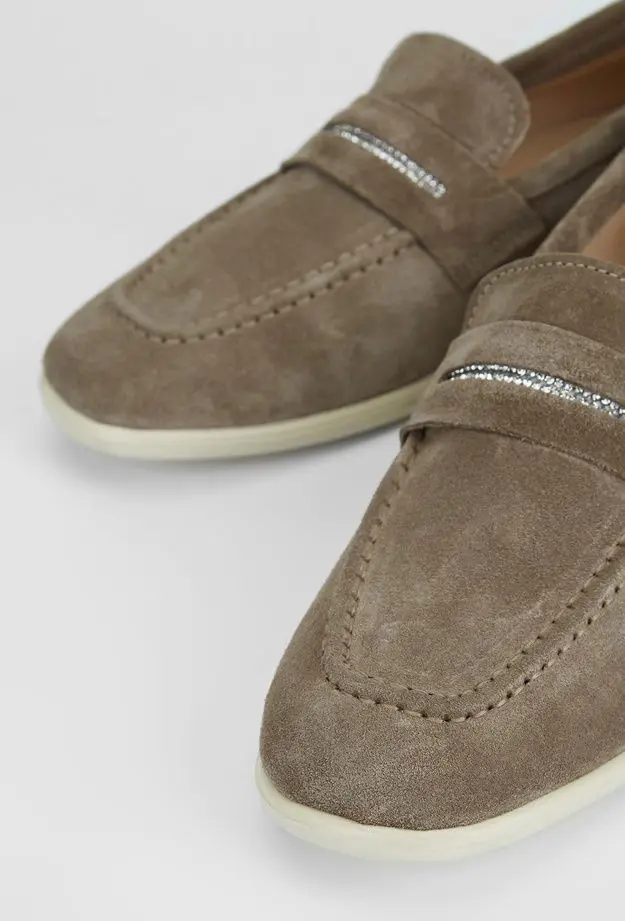 Valmenti Aegis Kadın Bej Süet Hakiki Deri Loafer Ayakkabı