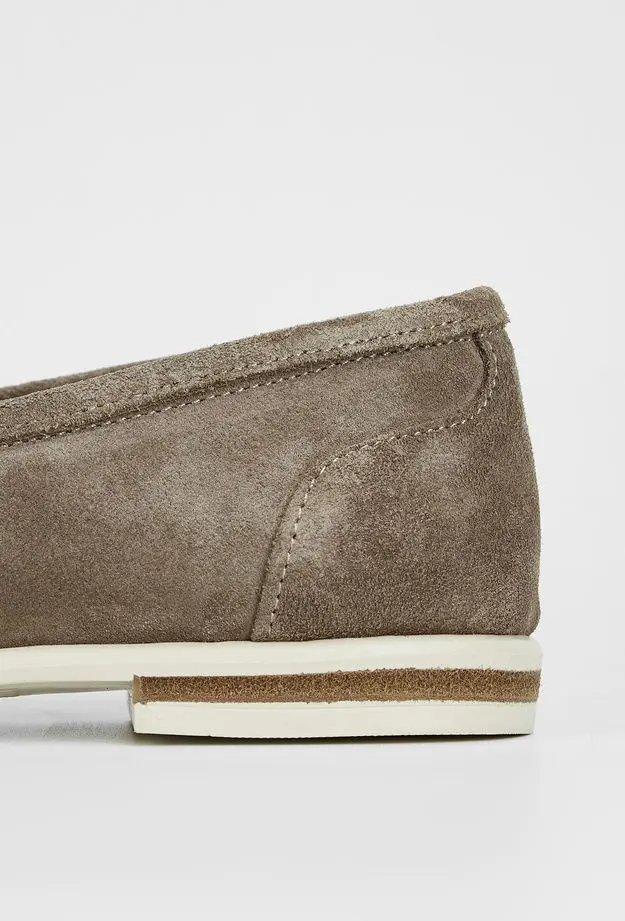 Valmenti Aegis Kadın Bej Süet Hakiki Deri Loafer Ayakkabı