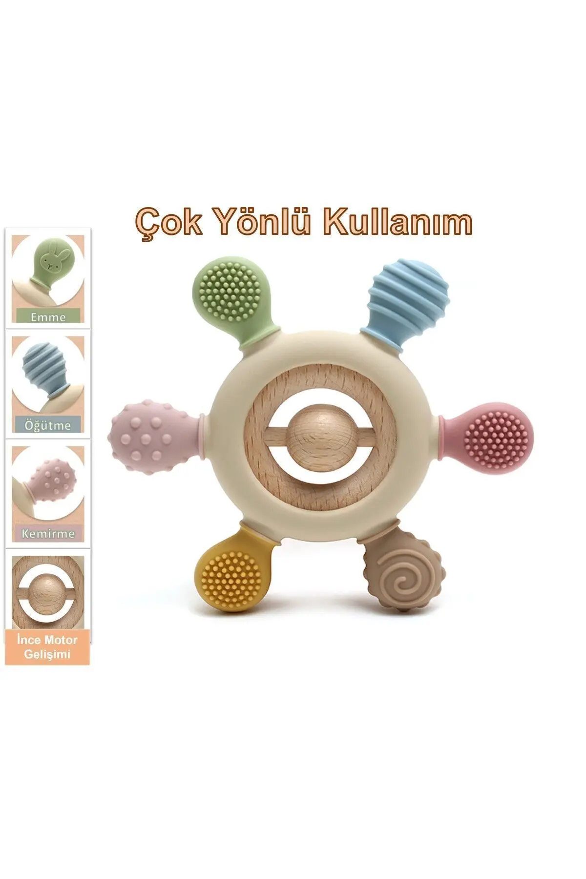 tutobaby Bebek Diş Kaşıyıcı Halka Dümen (BEJ RENK DİŞLİK)