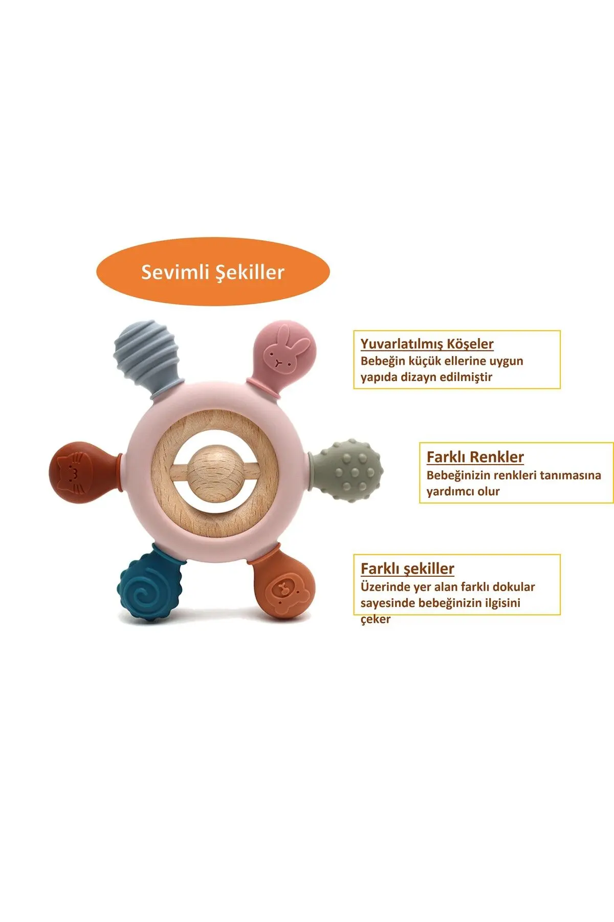 Bebek Diş Kaşıyıcı Halka Dümen (PEMBE RENK DİŞLİK)