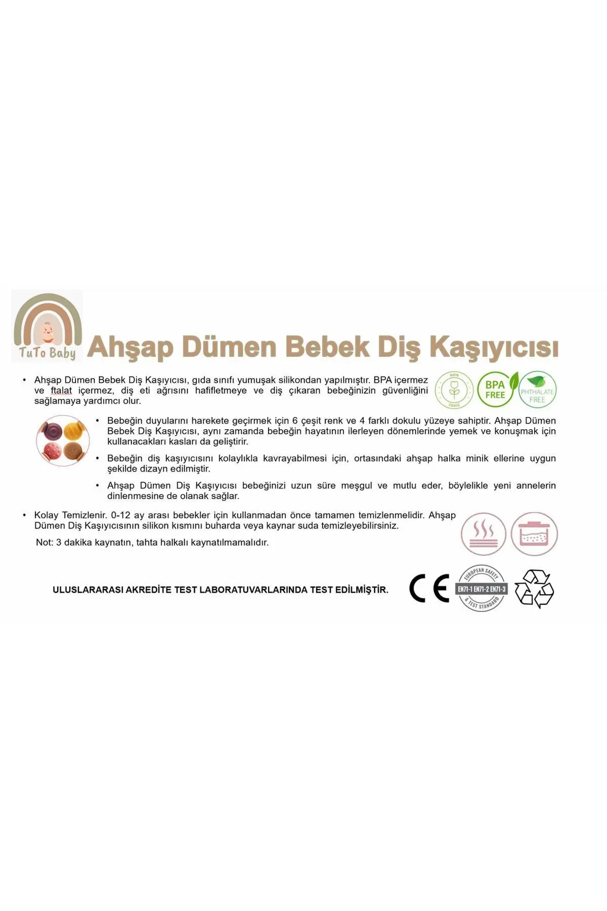 Bebek Diş Kaşıyıcı Halka Dümen (PEMBE RENK DİŞLİK)