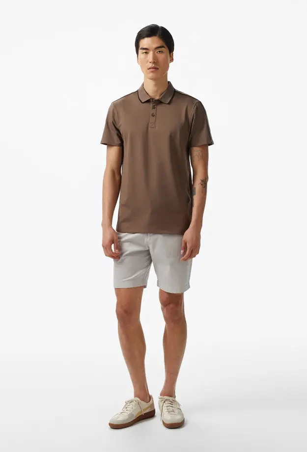 Guess Quattro Paul Pique 200 Erkek Kahverengi Polo