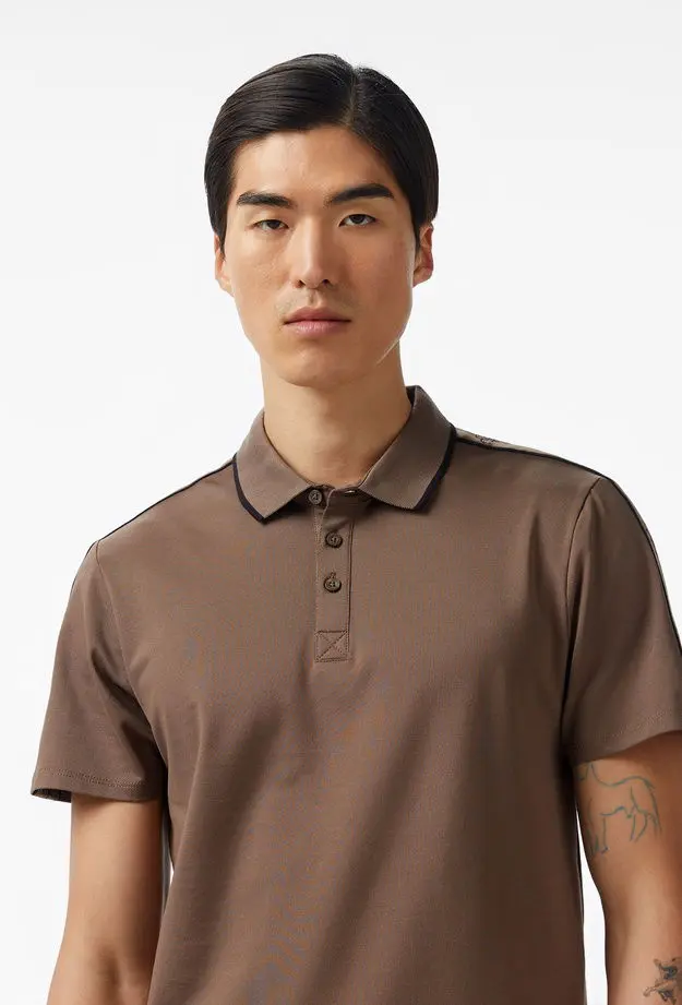 Guess Quattro Paul Pique 200 Erkek Kahverengi Polo