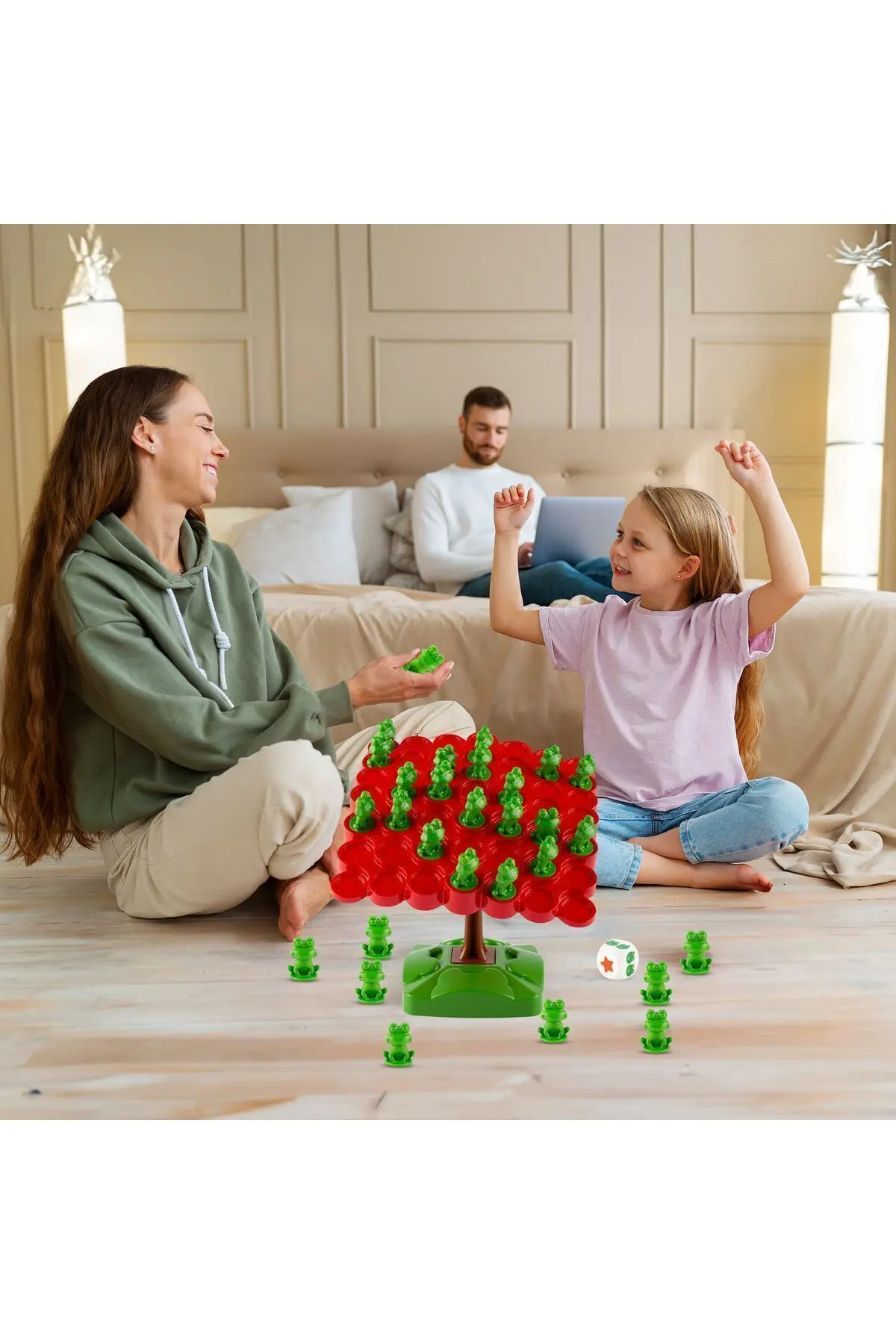 Kurbağa Denge Ebeveyn Çocuk Etkileşimi Oyunu Eğitici Oyuncak Kurbağa Ağacı Denge Oyunu