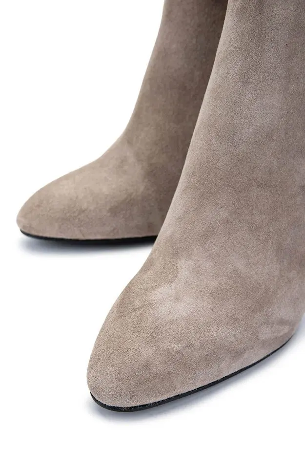 Tamer Tanca Kadın Hakiki Deri Vizon Süet Topuklu Bot