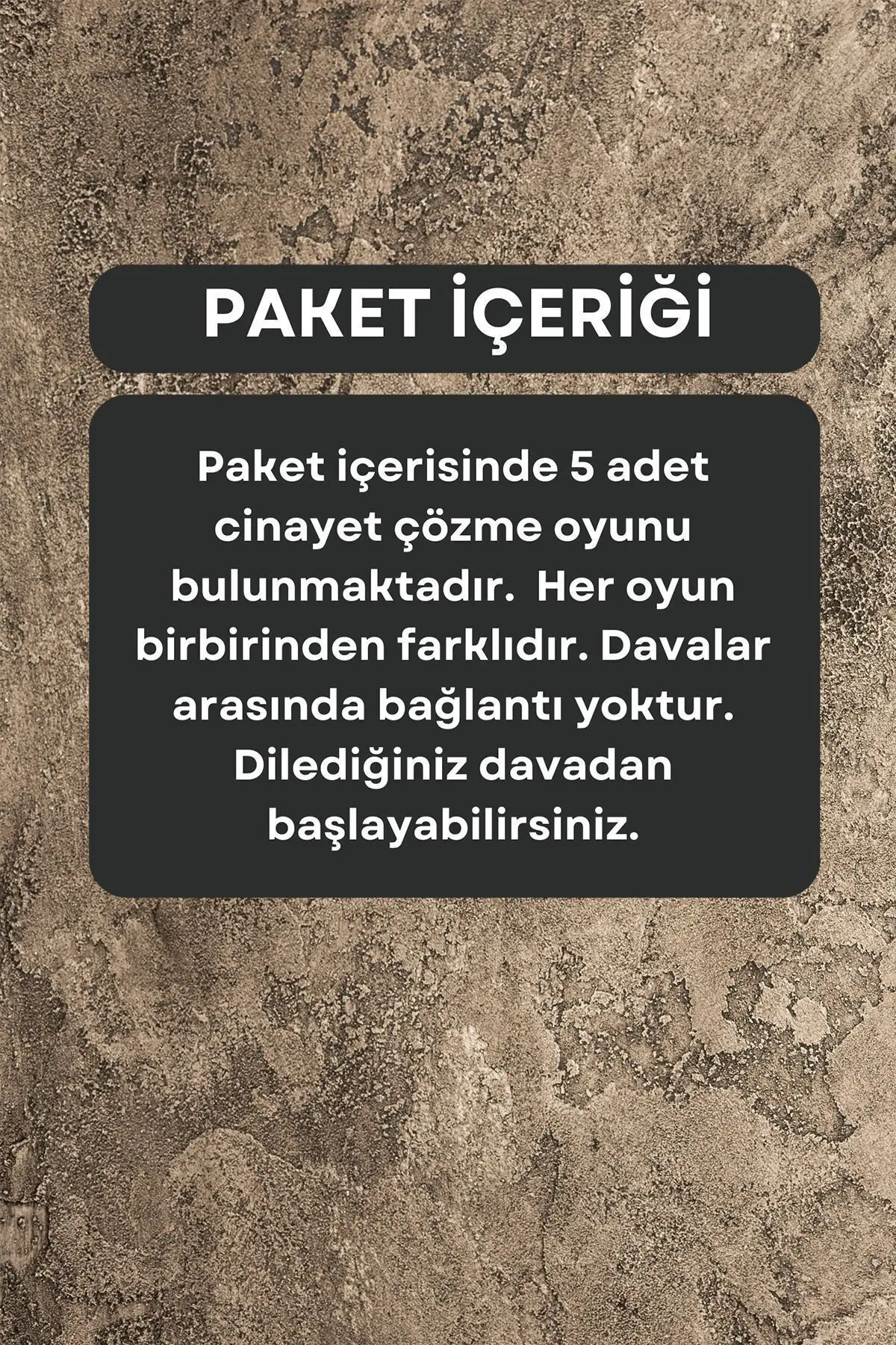 Dedektiflik Oyunu - Cinayet Oyunu - Dedektif Oyunu - Kutu Oyunları - Beşli Set