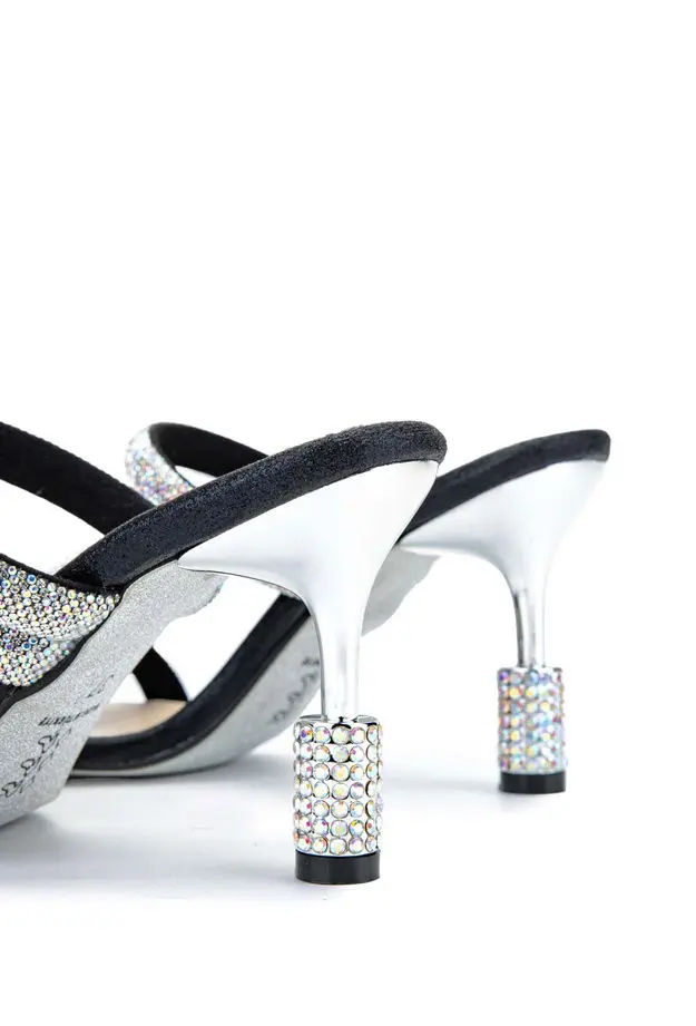 Tamer Tanca Kadın Tekstil Siyah Topuklu Terlik