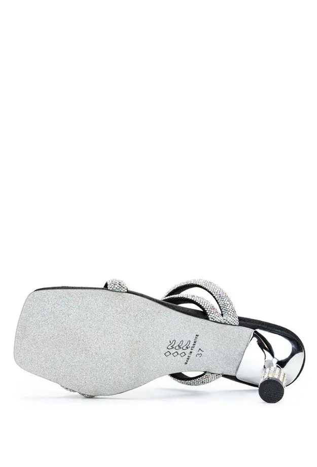 Tamer Tanca Kadın Tekstil Siyah Topuklu Terlik