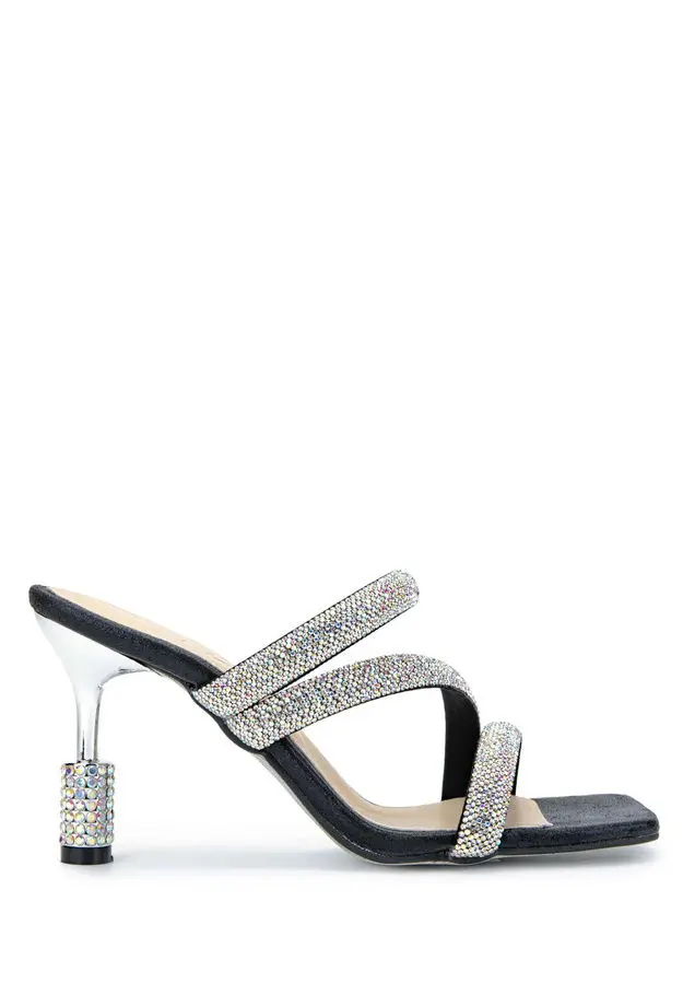 Tamer Tanca Tamer Tanca Kadın Tekstil Siyah Topuklu Terlik