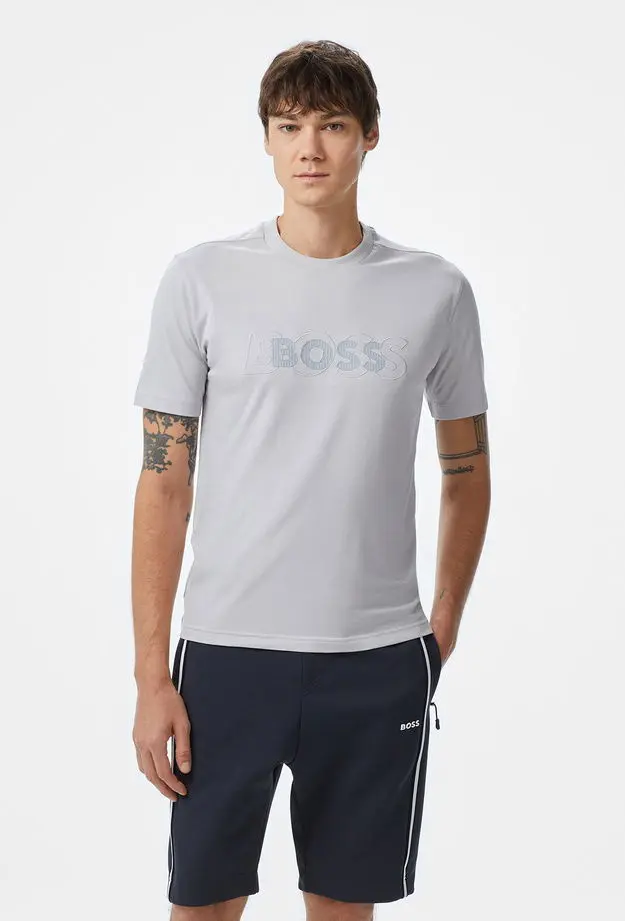 BOSS Boss Erkek Gri T-Shirt