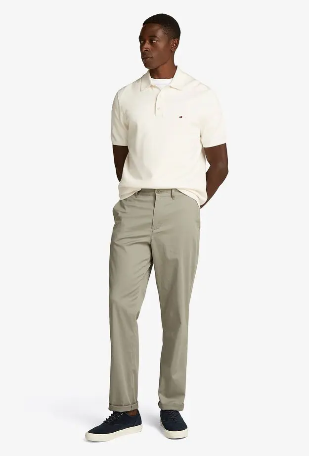 Tommy Hilfiger Essential Cotton Knitted Erkek Beyaz Polo