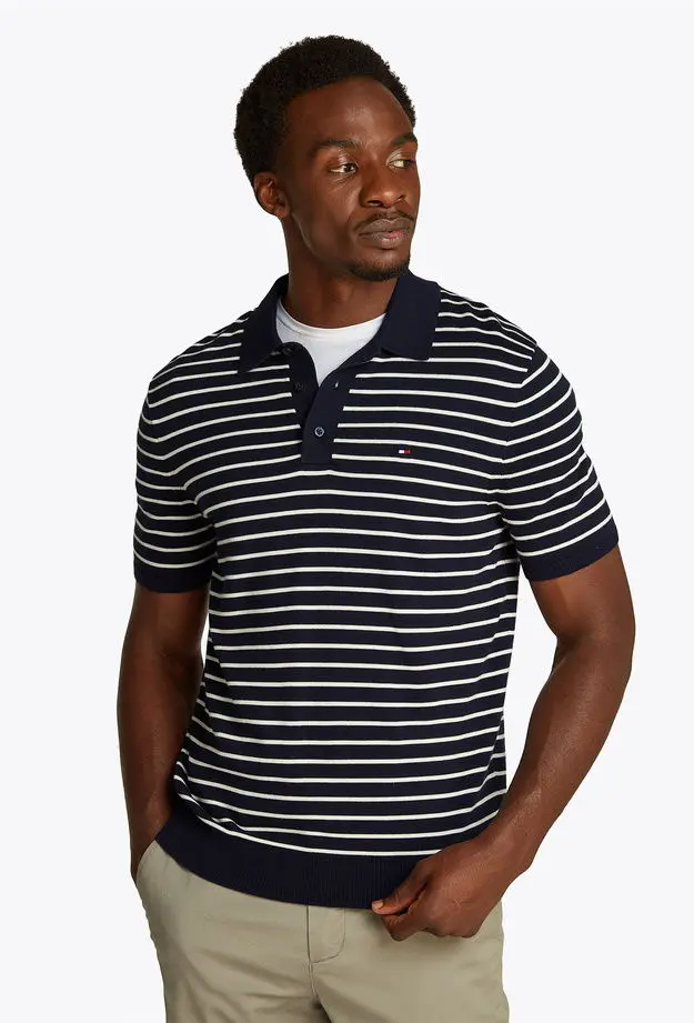 Tommy Hilfiger Tommy Hilfiger Regular Fit Cotton Knitted Erkek Lacivert Polo