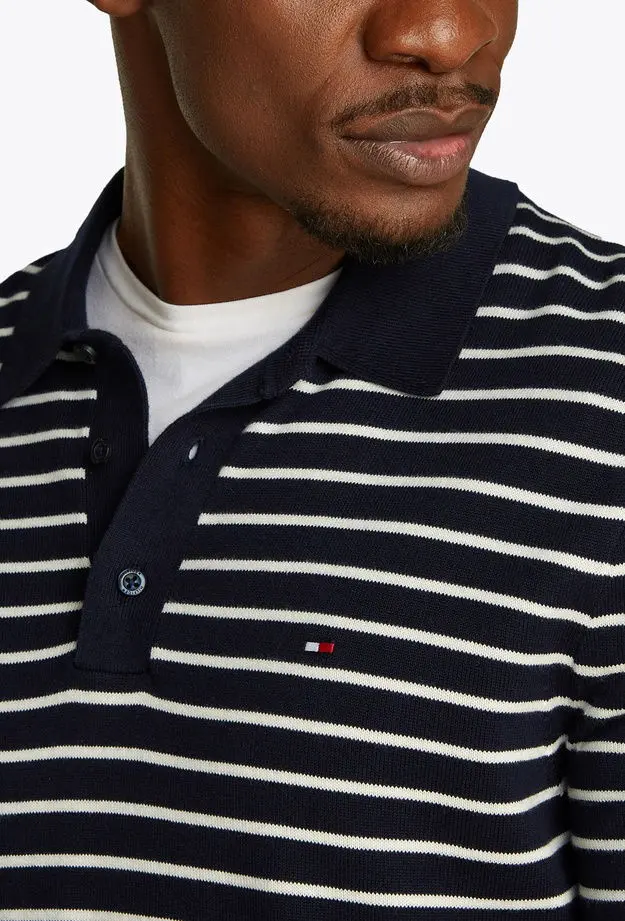 Tommy Hilfiger Regular Fit Cotton Knitted Erkek Lacivert Polo