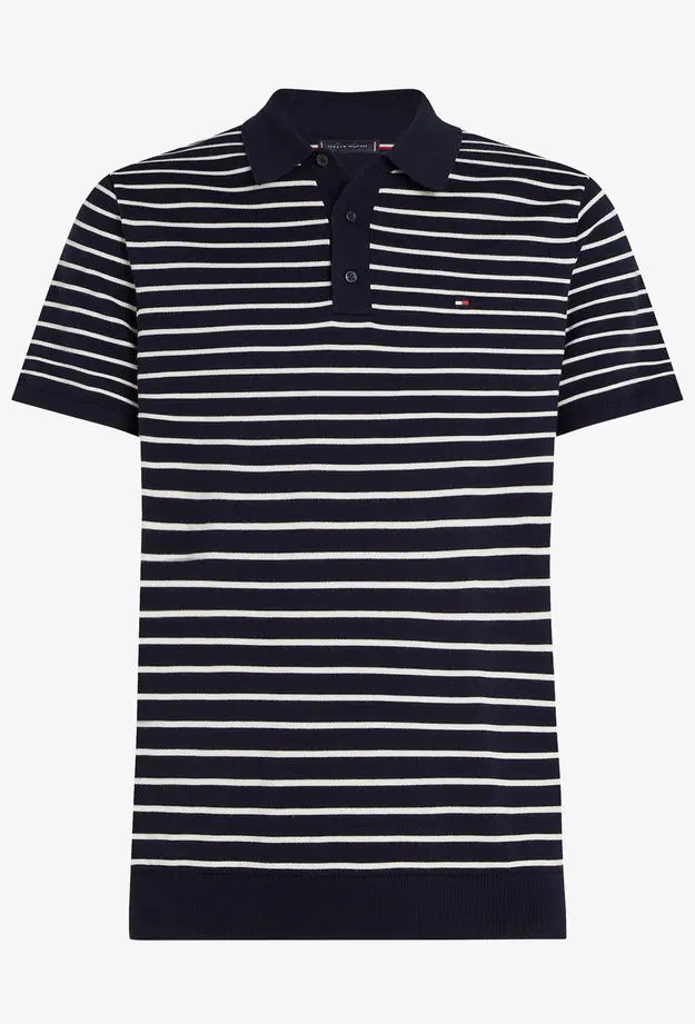 Tommy Hilfiger Regular Fit Cotton Knitted Erkek Lacivert Polo