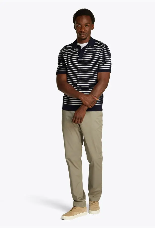 Tommy Hilfiger Regular Fit Cotton Knitted Erkek Lacivert Polo